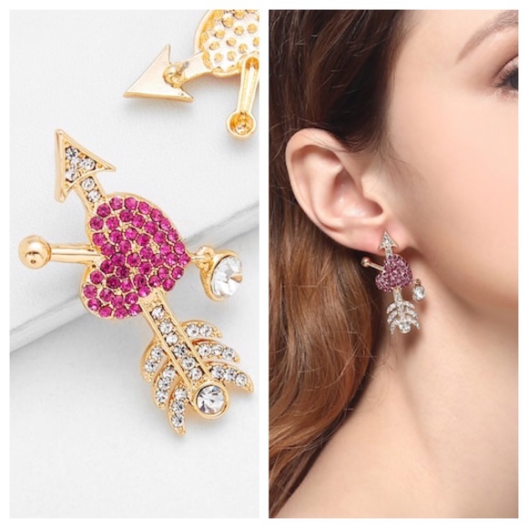 Jewelry - Rhinestoned Cupid Earrings